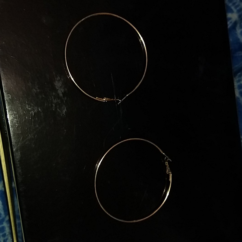 Gold colored hoop earrings